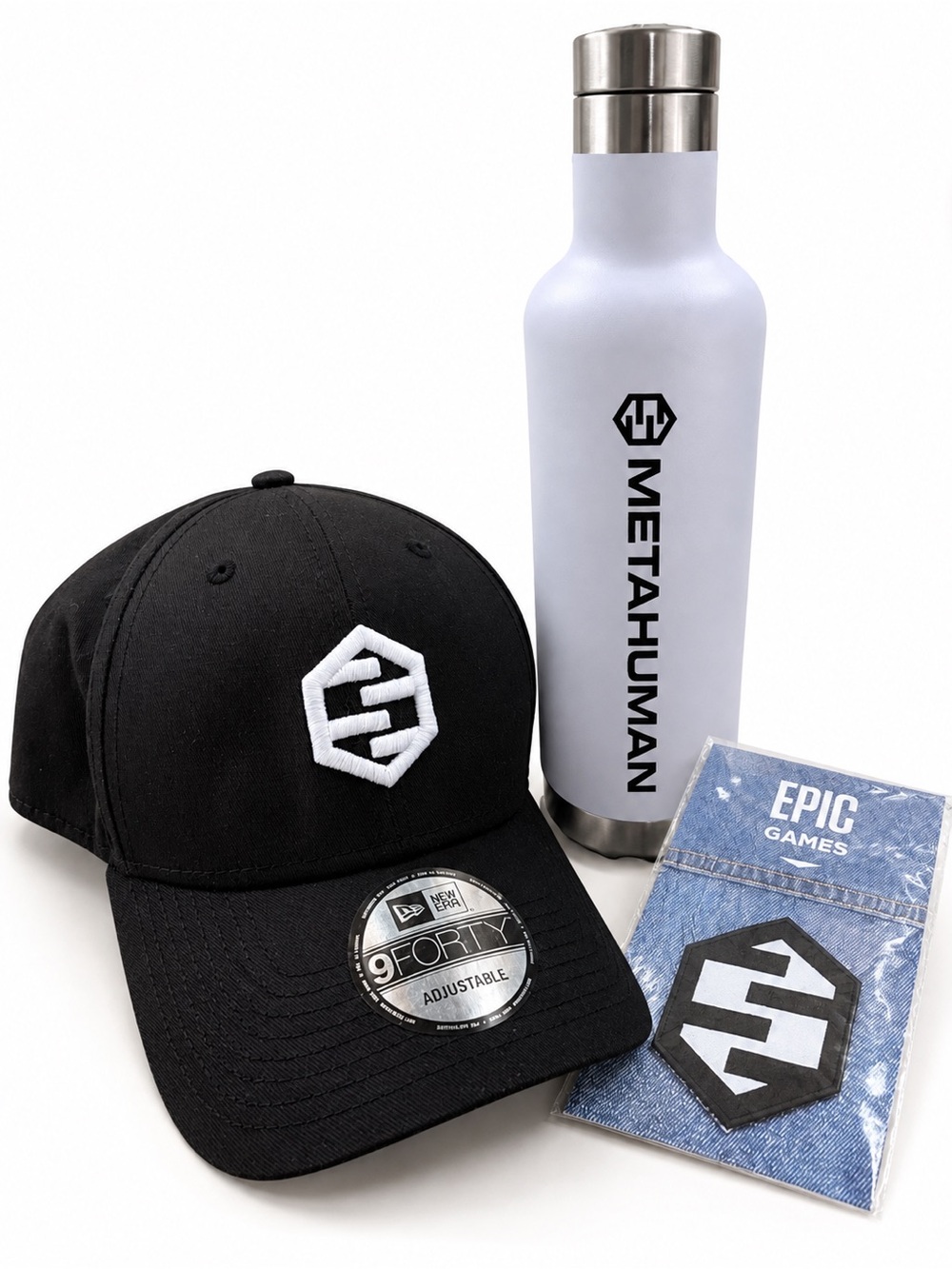 Epic Games MetaHuman Creator New Era Hat + Water Bottle + Patch Bundle